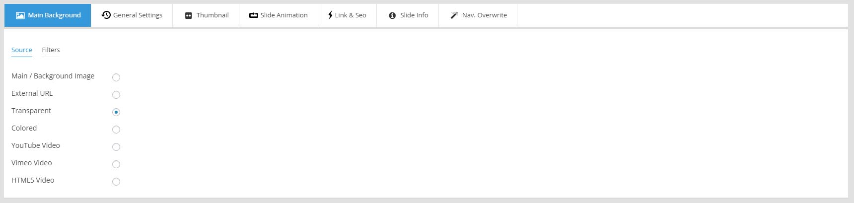 propiedades del fondo del slider