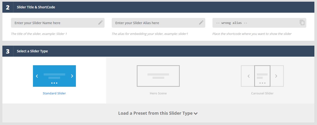 como nombrar revolution slider
